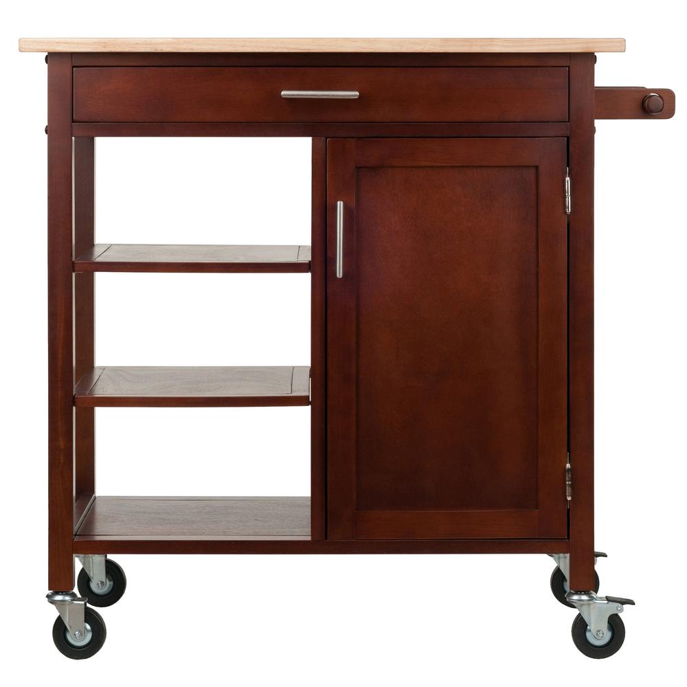 Catskill Craftsmen Natural Wood Kitchen Cart With Storage 63037 The Home Depot