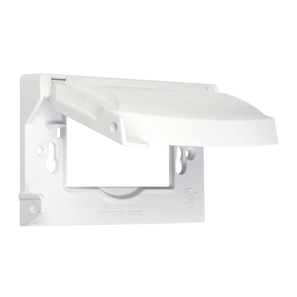 Greenfield Weatherproof Electrical GFCI Outlet Cover Horizontal - White ...