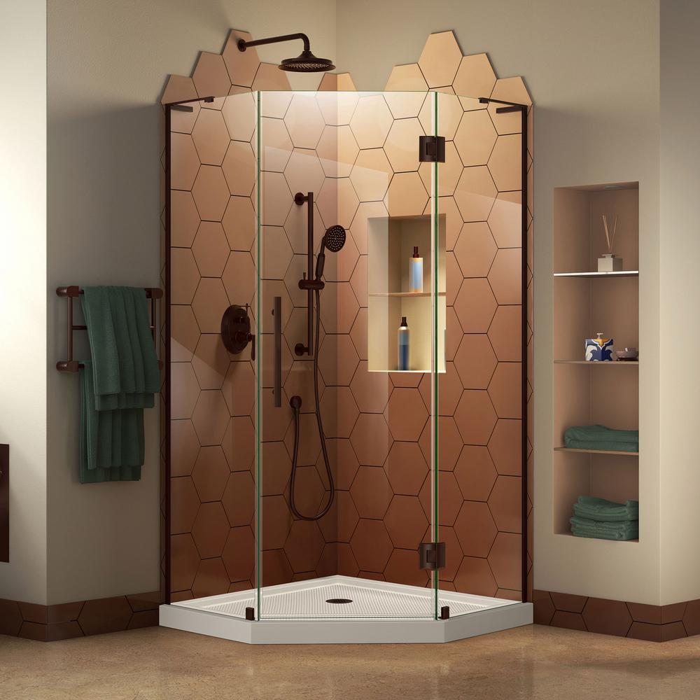 DreamLine Prism Plus 42 in. x 42 in. x 74.75 in. Frameless Hinged