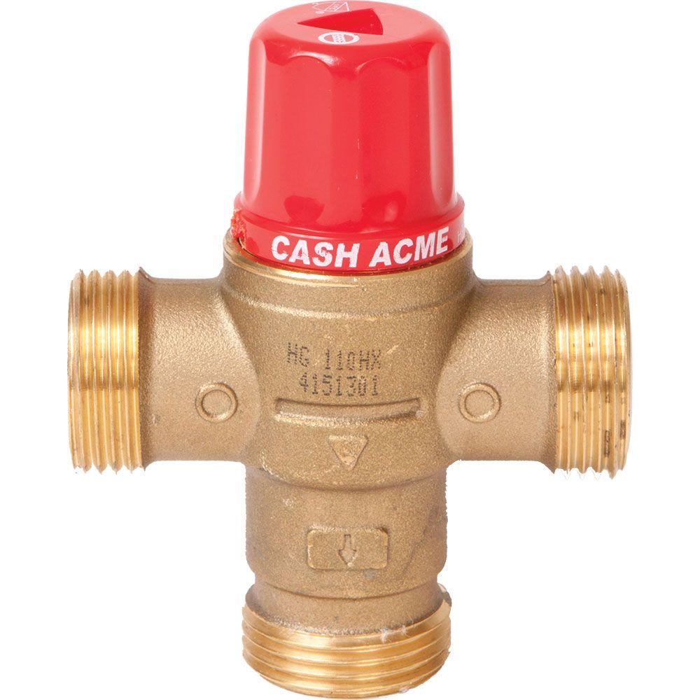 Cash Acme 3/4 in. Brass Heat Guard 110-HX Thermostatic Mixing ...