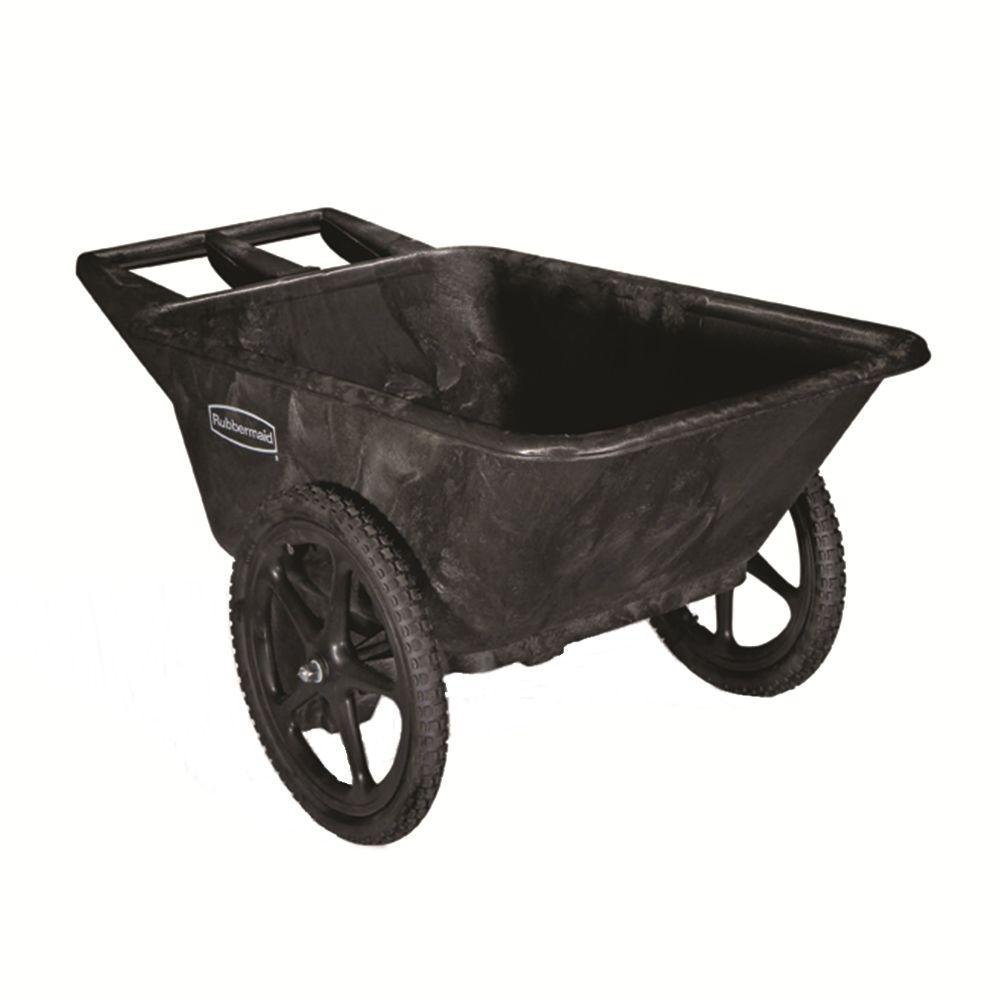 Rubbermaid Commercial Products 7 5 Cu Ft Plastic Yard Cart Rubbermaid Commercial Products 7 5 Cu Ft Plastic Yard Cart Fg564200bla The Home Depot