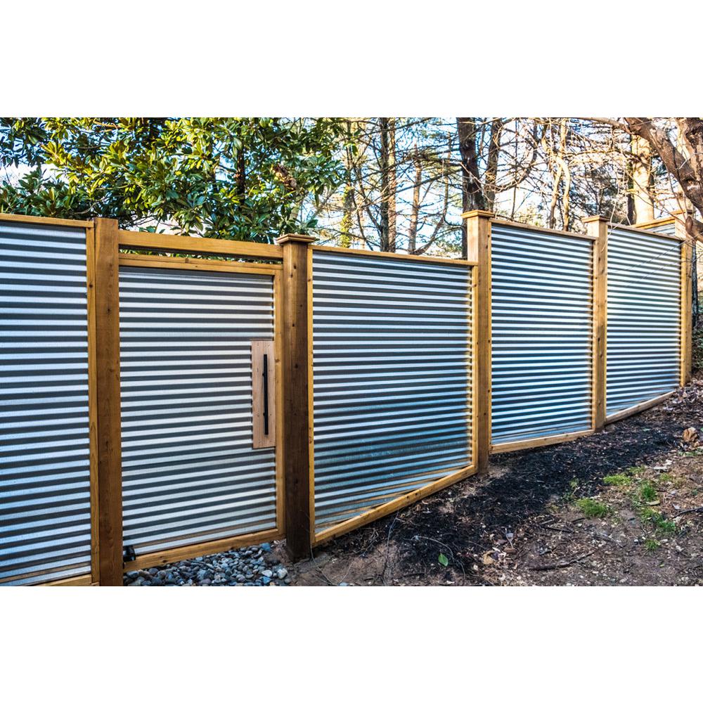 Gibraltar Building Products 8 Ft Corrugated Galvanized Steel Utility Gauge Roof Panel 13513 The Home Depot - Diy Corrugated Metal Retaining Wall