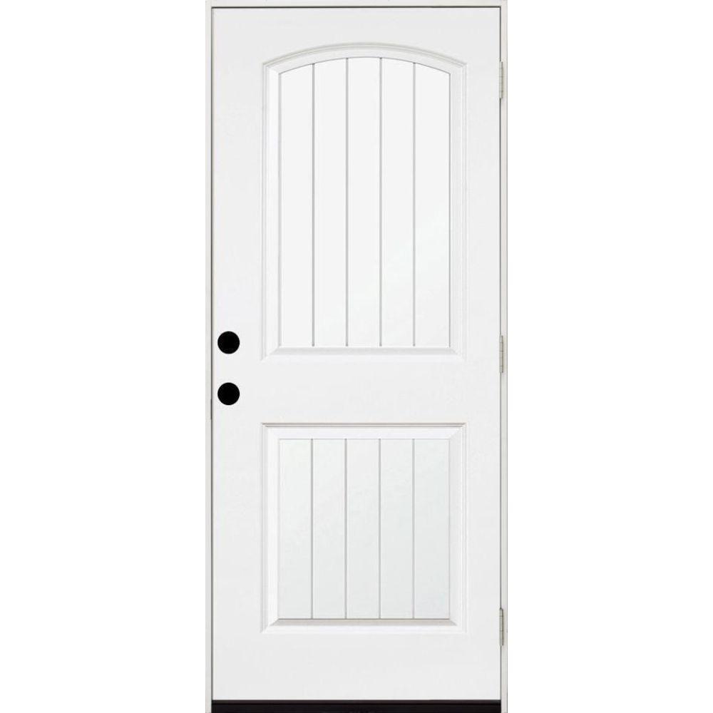 Steves &amp; Sons 32 in. x 80 in. Premium 2Panel Plank Primed