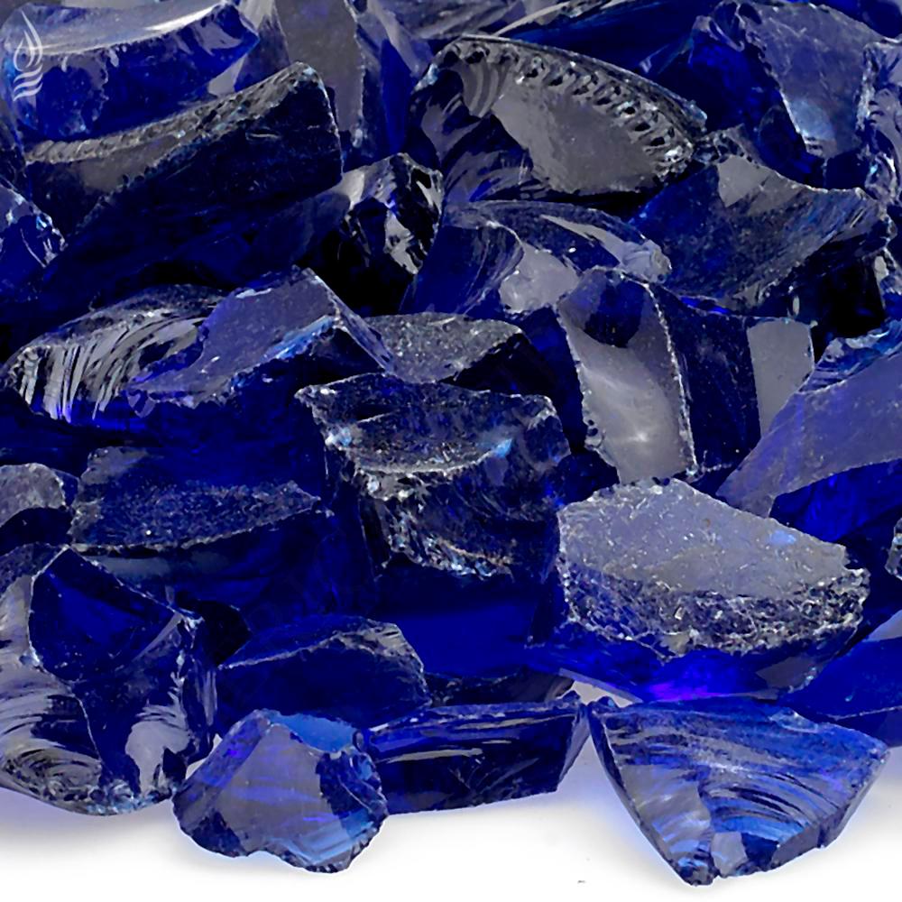 American Fire Glass Dark Blue Recycled Fire Pit Glass Medium 18