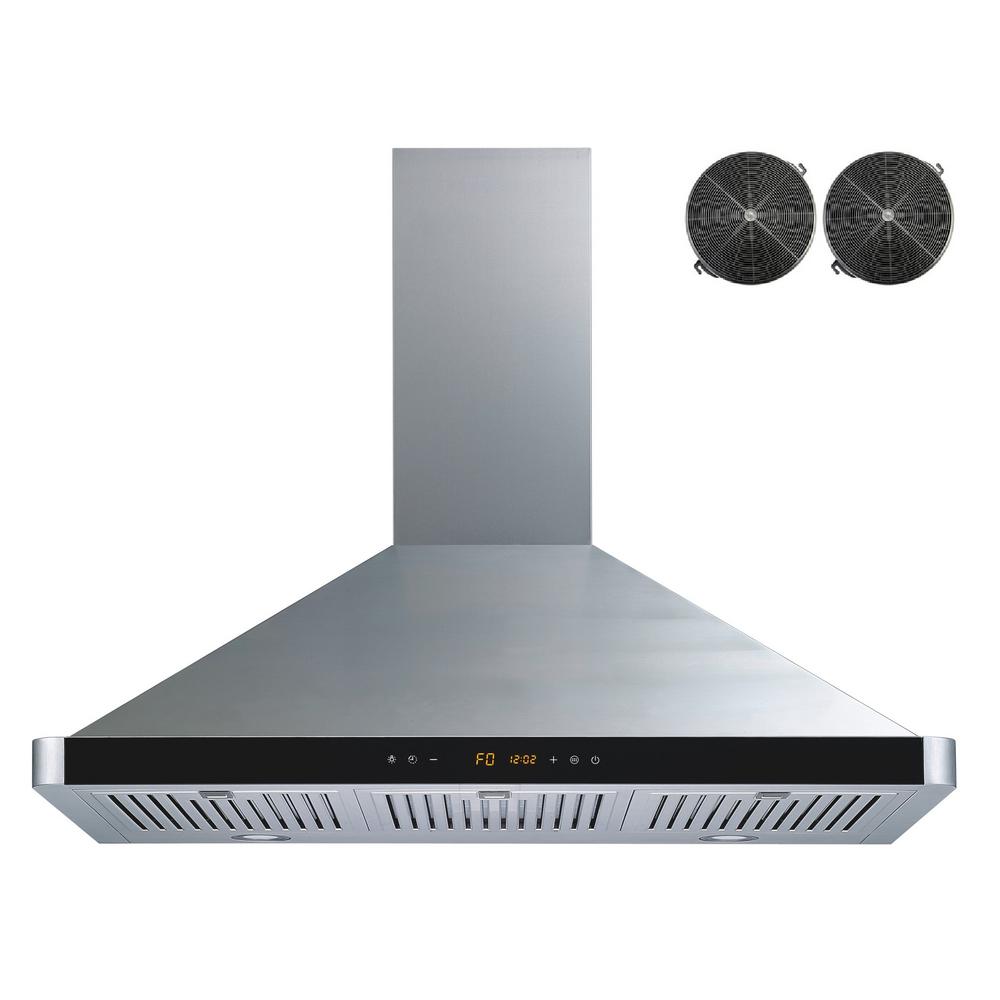 Winflo 36 in. Convertible Wall Mount Range Hood in Stainless Steel with