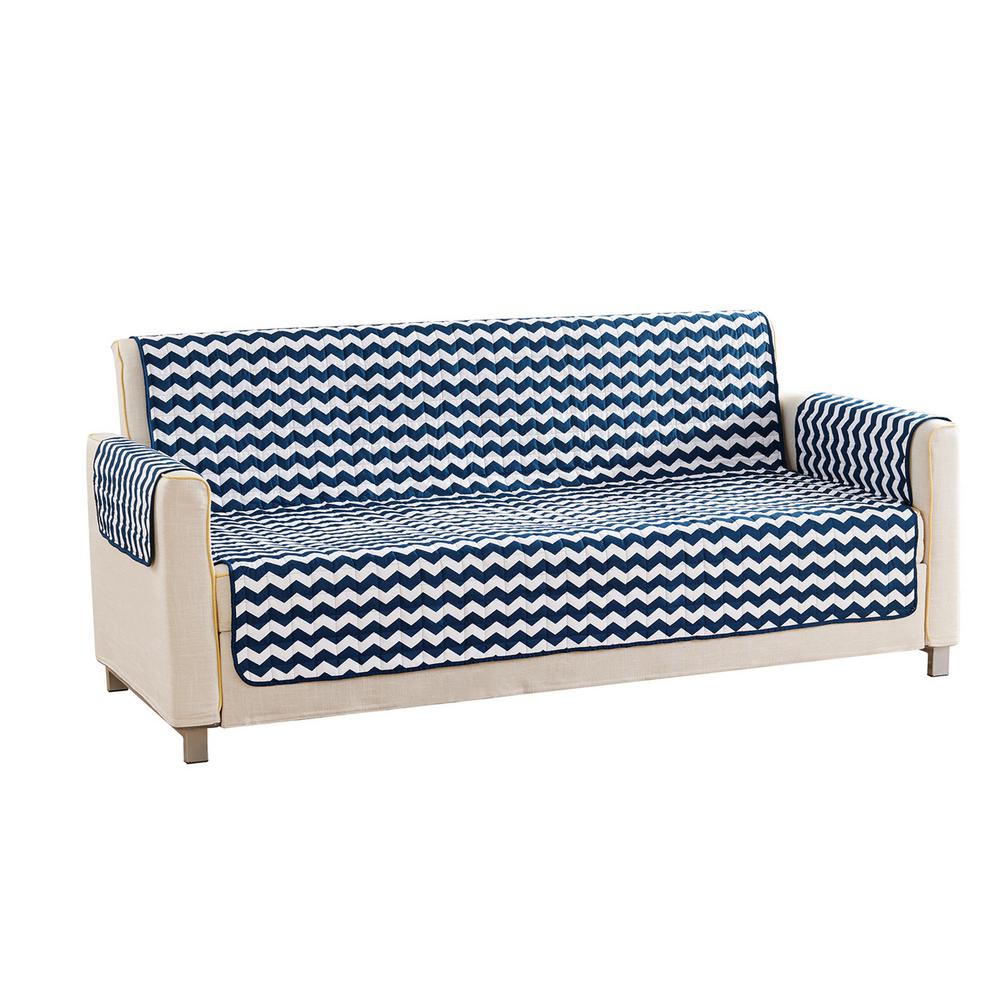 Fifi Water Resistant Navy Fit Polyester Sofa Slip Cover