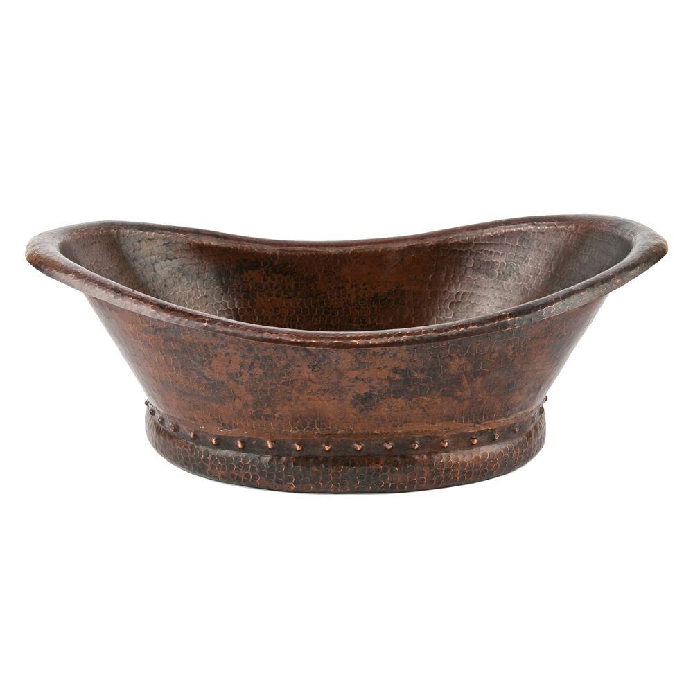 Premier Copper  Products Bath Tub Hammered Copper  Vessel  