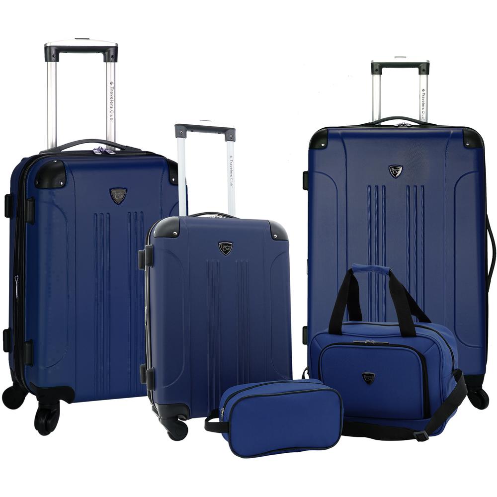 Travelers Club 5-Piece Hardside Rolling Vertical Luggage Collection ...