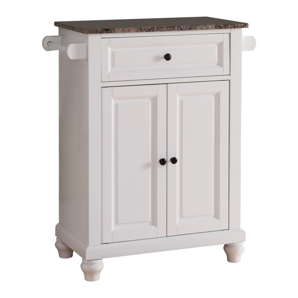 White Marble Kitchen Island Table kings brand furniture white with marble finish top storage kitchen island with 2 towel bars