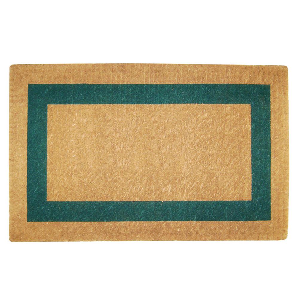 Nedia Home Single Picture Frame Green 22 in. x 36 in. Coir Door Mat