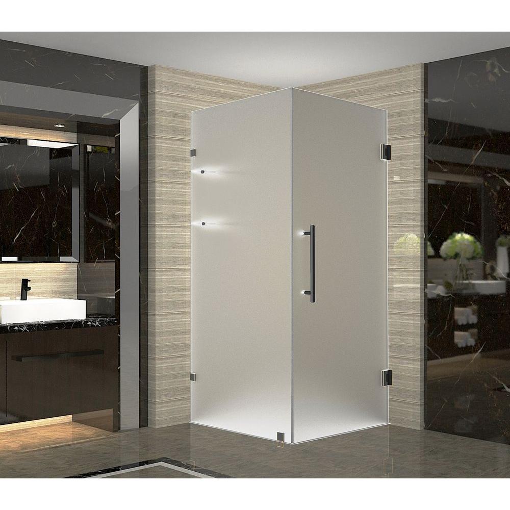 Aston Aquadica Gs 32 In X 72 Frameless Square Shower Enclosure With Glass And Shelves Oil Rubbed Bronze