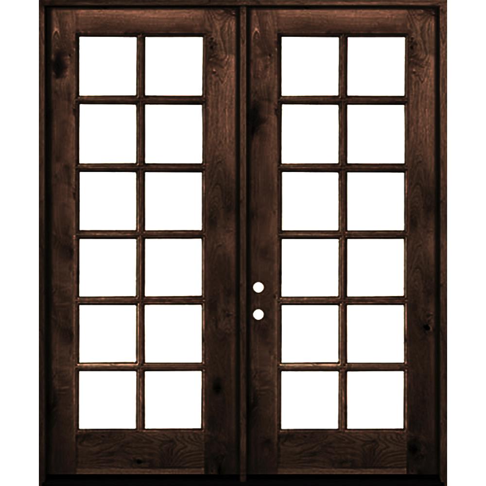 Krosswood Doors 72 in. x 96 in. French Knotty Alder Wood