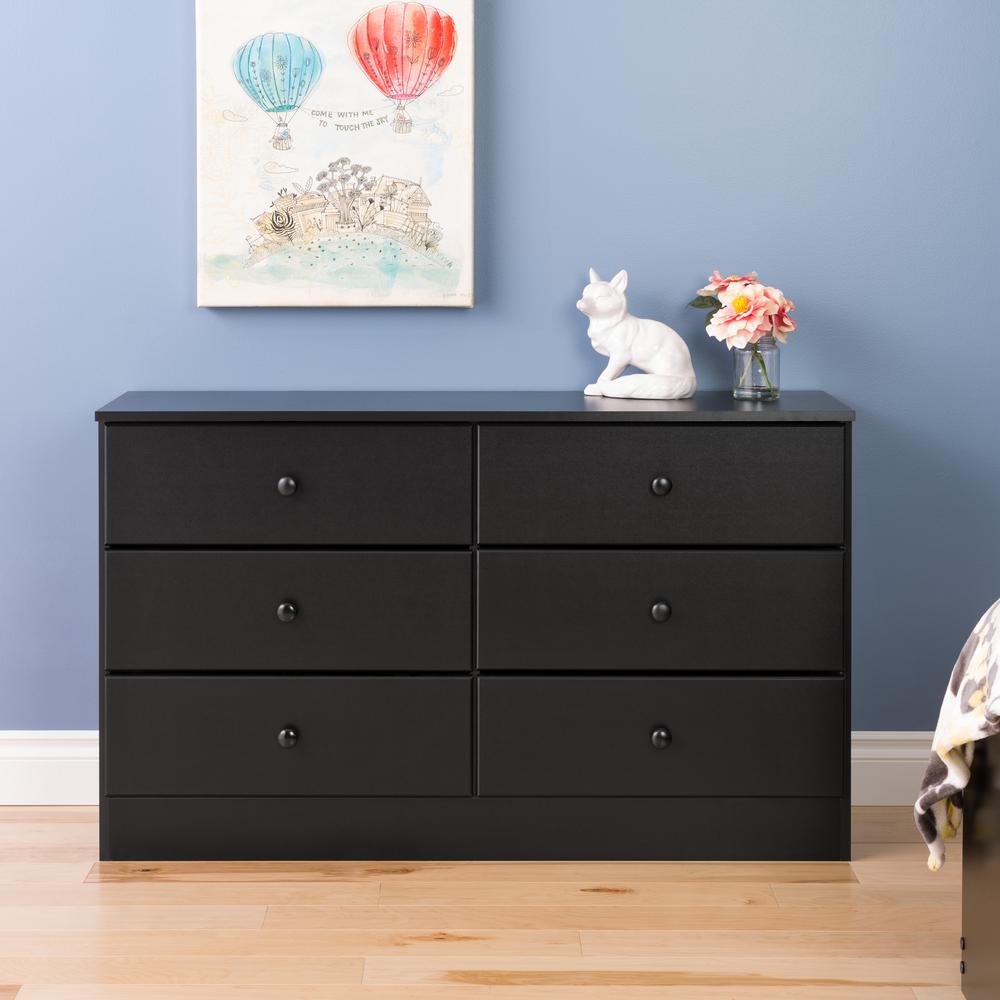 Prepac Astrid 6 Drawer Black Dresser Bdbr 0402 1 The Home Depot