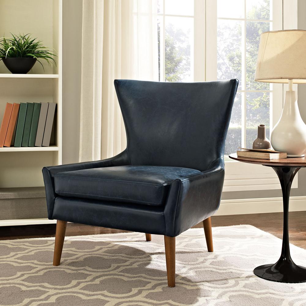 Club Chair Blue Mid Century Modern Accent Chairs Keen Blue Upholstered Vinyl Armchair