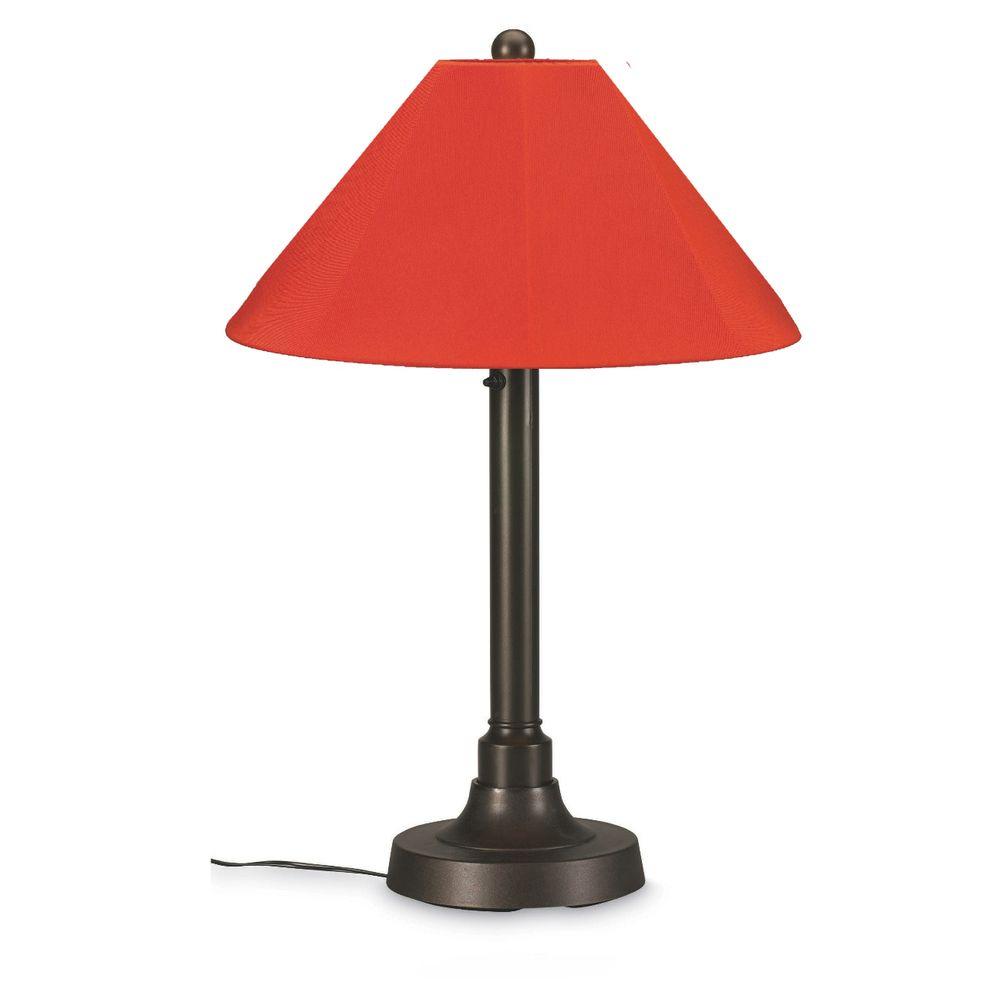 Patio Living Concepts San Juan 34 In Outdoor Bronze Table Lamp With Patio Living Concepts San Juan 34 In Outdoor Bronze Table Lamp With Melon Shade