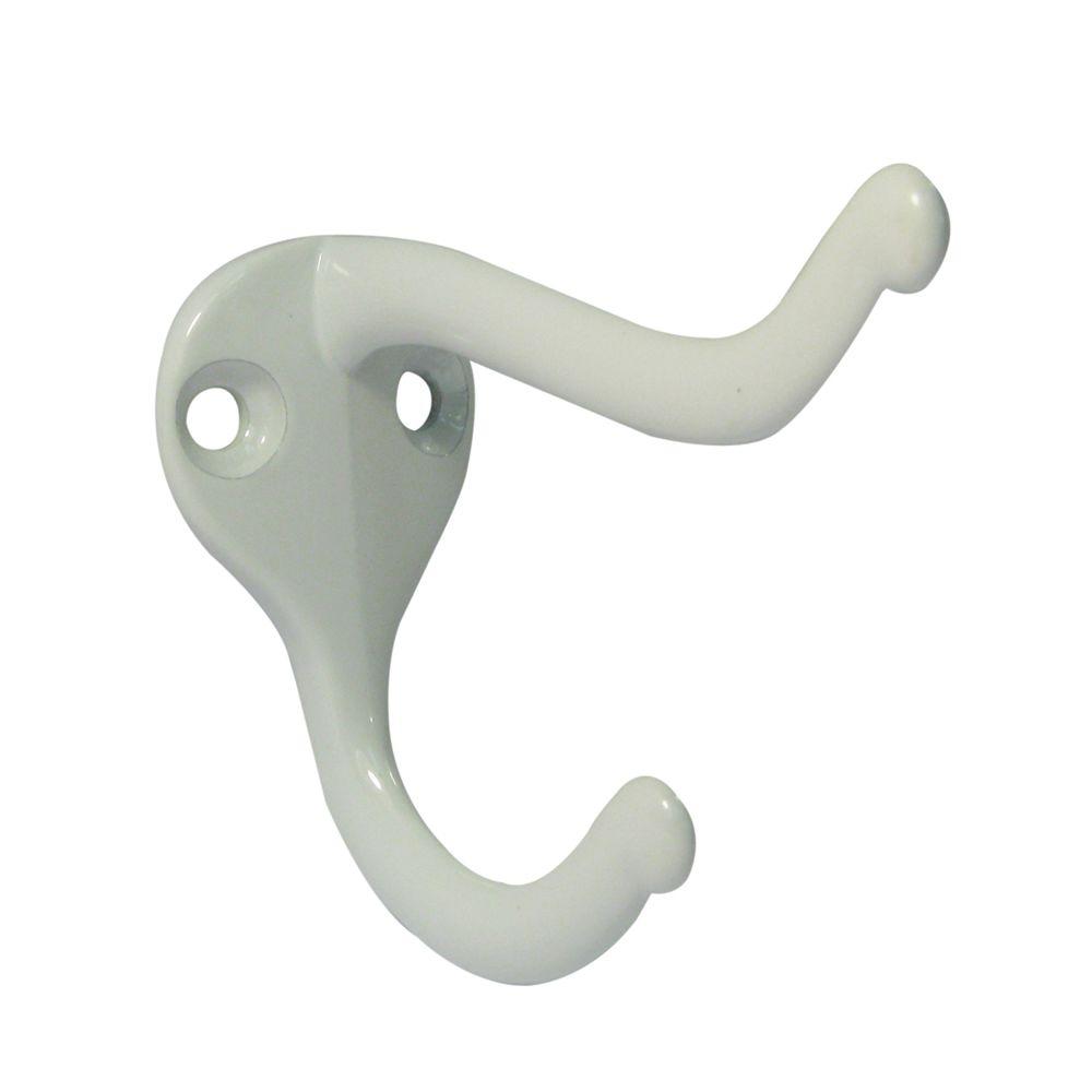 Richelieu Hardware Nystrom White 3 in. Coat and Hat Hook 2.1 in. H (2 ...