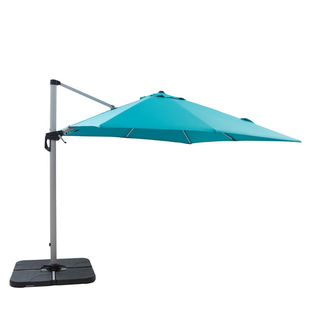 Unbranded Sunny 10 Ft Square Heavy Duty Cantilever Patio Umbrella In Turquoise 9823082 The Home Depot