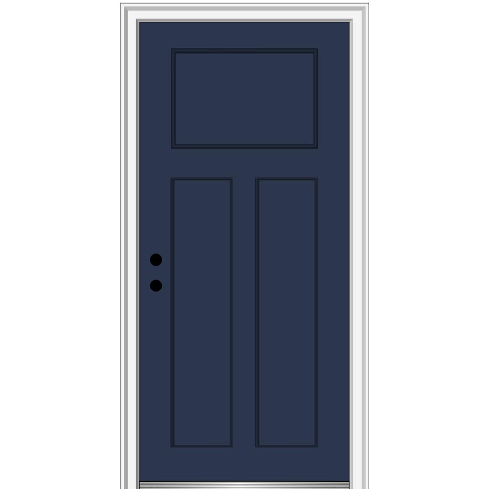 Mmi Door 36 In X 80 In Right Hand Inswing Craftsman 3 Panel