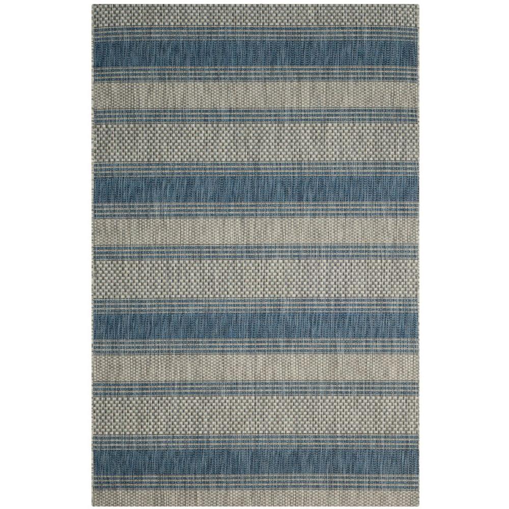 Safavieh Courtyard Gray/Navy 4 ft. x 6 ft. Indoor/Outdoor Area Rug