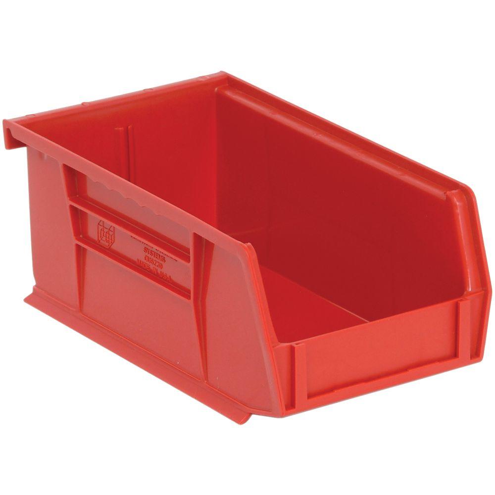 Edsal 1.45Qt. Stackable Plastic Storage Bin in Red (24Pack)PB8501R