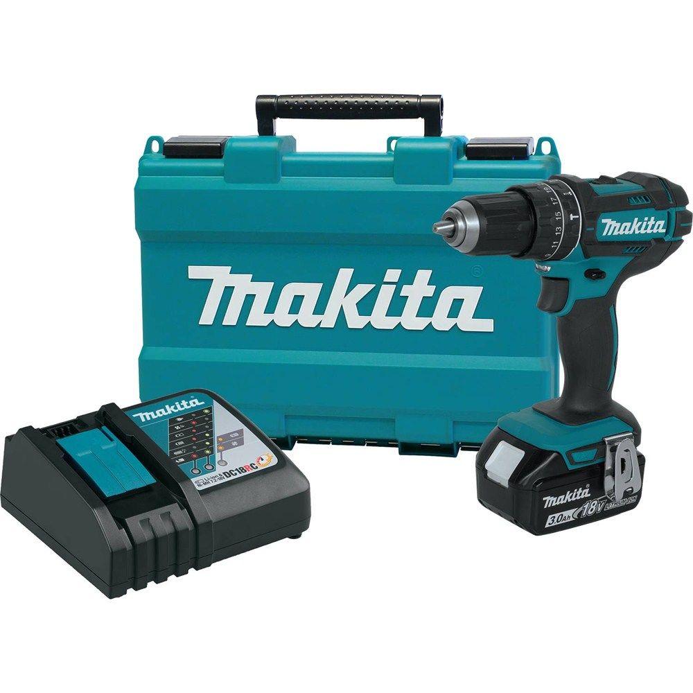 Makita 18Volt LXT LithiumIon Cordless 1/2 in. Hammer Drill/Driver Kit