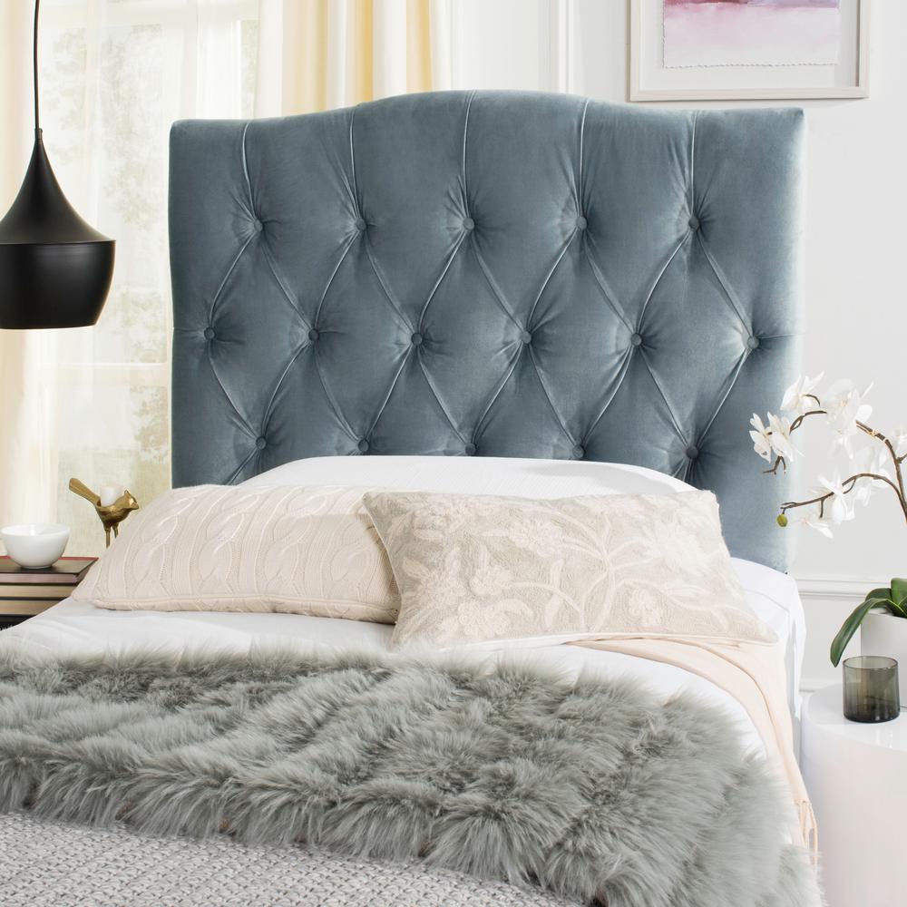 Safavieh Axel Wedgewood Blue Twin Tufted Headboard Mcr4028a The Safavieh Axel Wedgewood Blue Twin Tufted Headboard