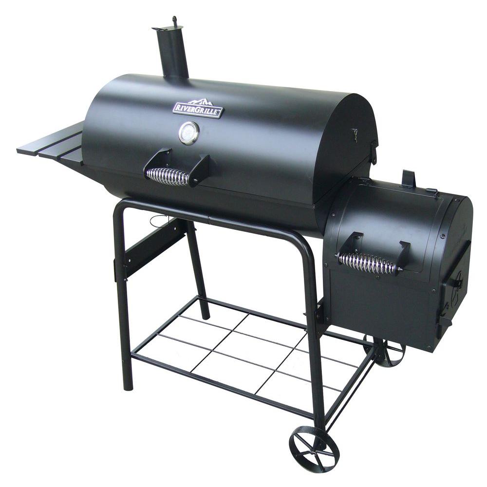 29" CHARCOAL GRILL AND SMOKER RiverGrille Cattleman Porcelain Coated
