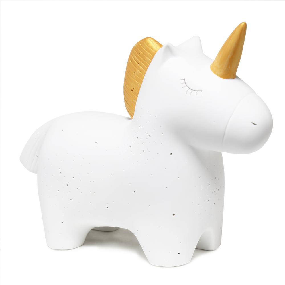 White Porcelain Bunny Rabbit Shaped Table Lamp by Simple Designs 10.9 in