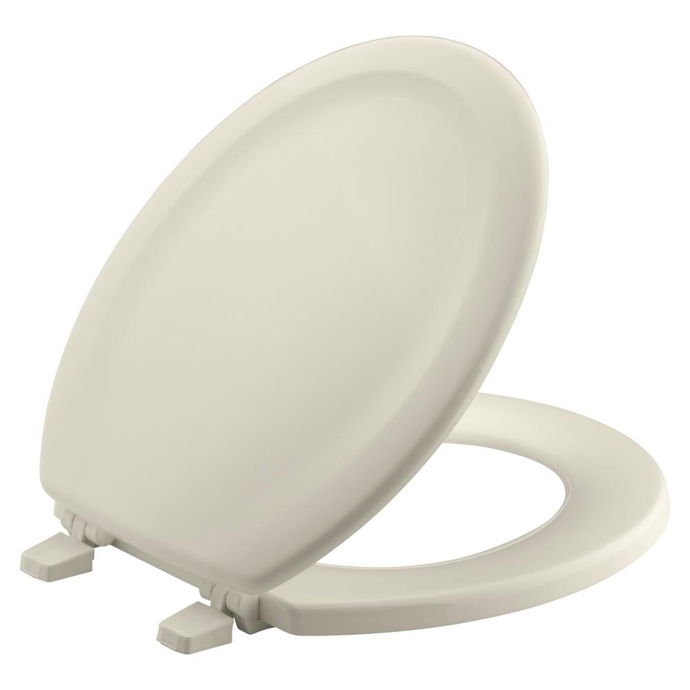 KOHLER Stonewood Elongated ClosedFront Toilet Seat in AlmondK464747 The Home Depot