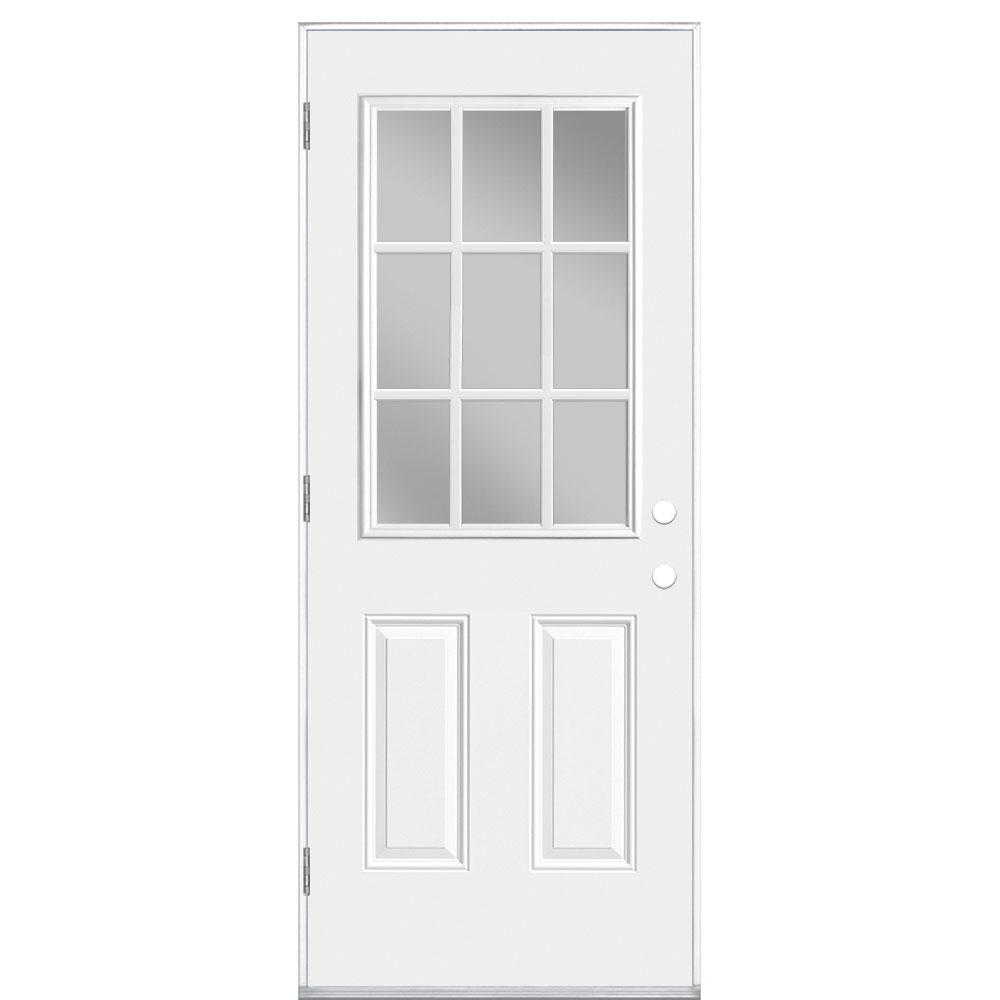 Masonite 32 In X 80 In Premium 9 Lite Right Hand Outswing Primed