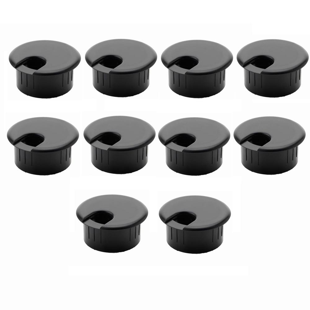 Commercial Electric 2 in. Furniture Hole Cover, Black (10Pack
