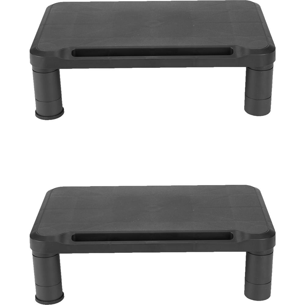 Mind Reader Small Monitor Stand Riser For Monitors And Laptops Black 2 Pack