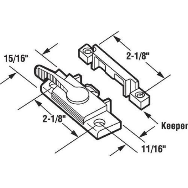 Chrome Die cast 5 Piece Pack of 5 Prime-Line MP2571 Right Hand Sliding Window Sash Lock
