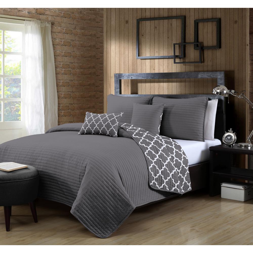 Avondale Manor Griffin 5 Piece Grey Queen Quilt Set Grf5qtquenghgy Avondale Manor Griffin 5 Piece Grey Queen Quilt Set Grf5qtquenghgy The Home Depot