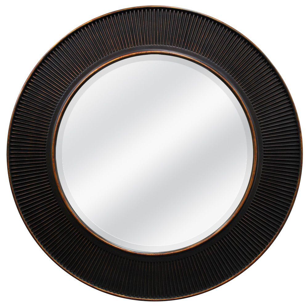 30 In X Oil Rubbed Bronze Valencia Circle Framed Mirror Oil Rubbed Bronze Valencia Circle Framed Mirror