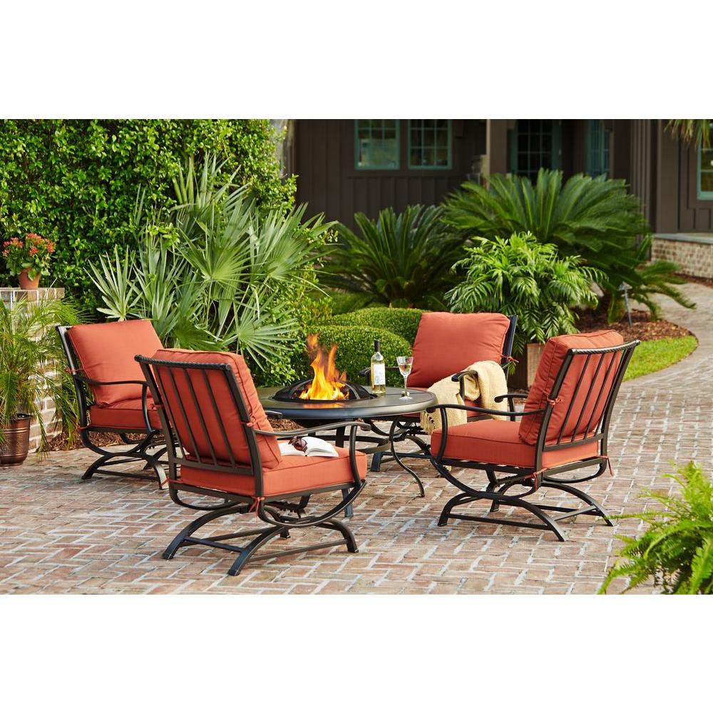 Hampton Bay Redwood Valley 5 Piece Metal Patio Fire Pit Seating - Patio Furniture With Fire Pit Home Depot Hampton Bay Redwood Valley 5 Piece Metal Patio Fire Pit Seating - Patio Furniture With Fire Pit Home Depot