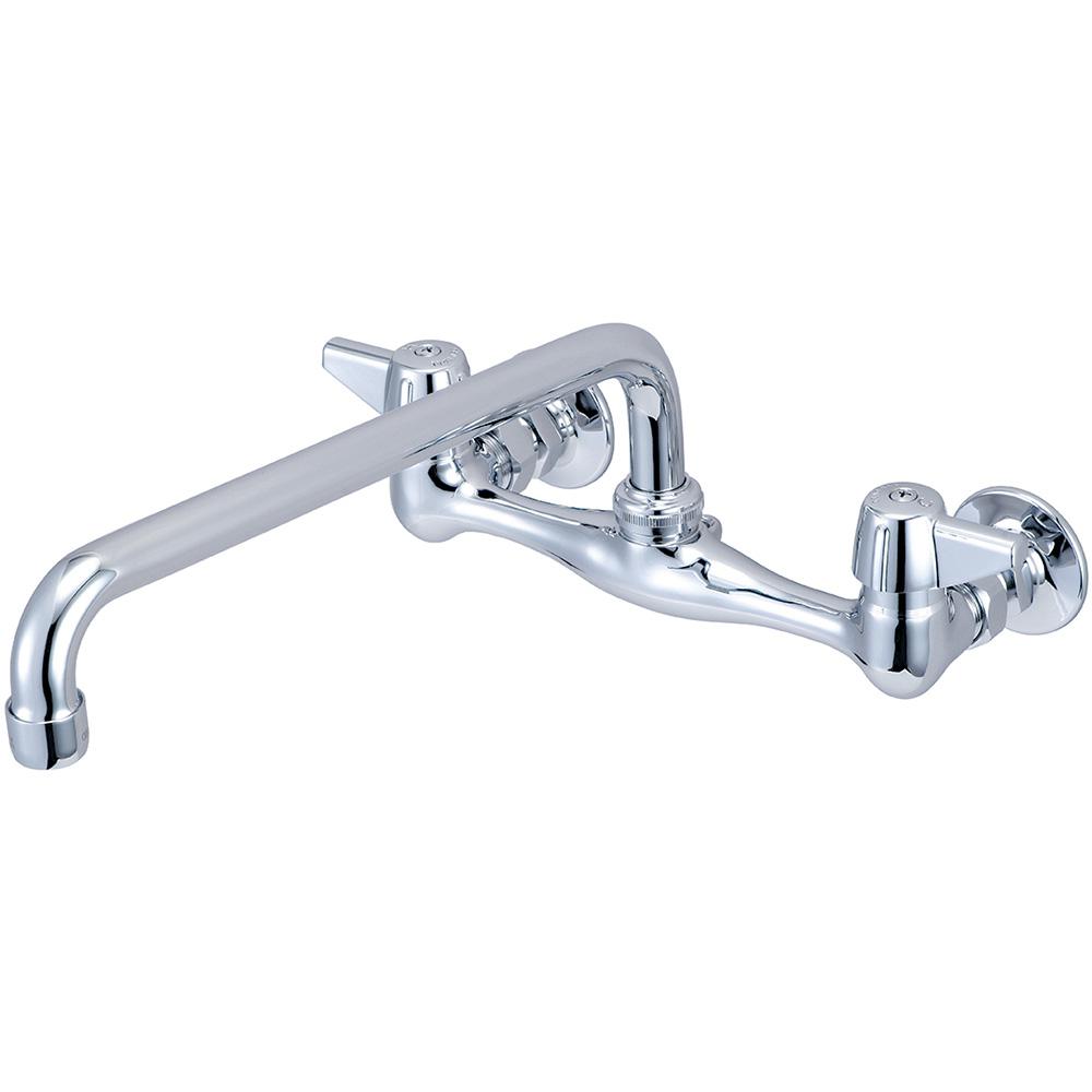 Central Brass 0048-UA Solid Cast Brass 2-Canopy Swivel Wall-Mount Sink Faucet