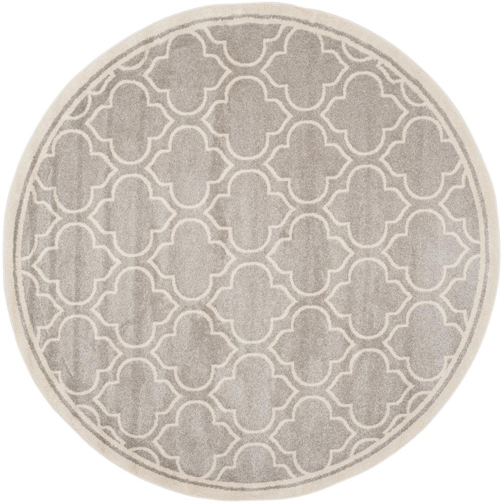 Safavieh Amherst Light Gray/Ivory 7 ft. x 7 ft. Indoor/Outdoor Round
