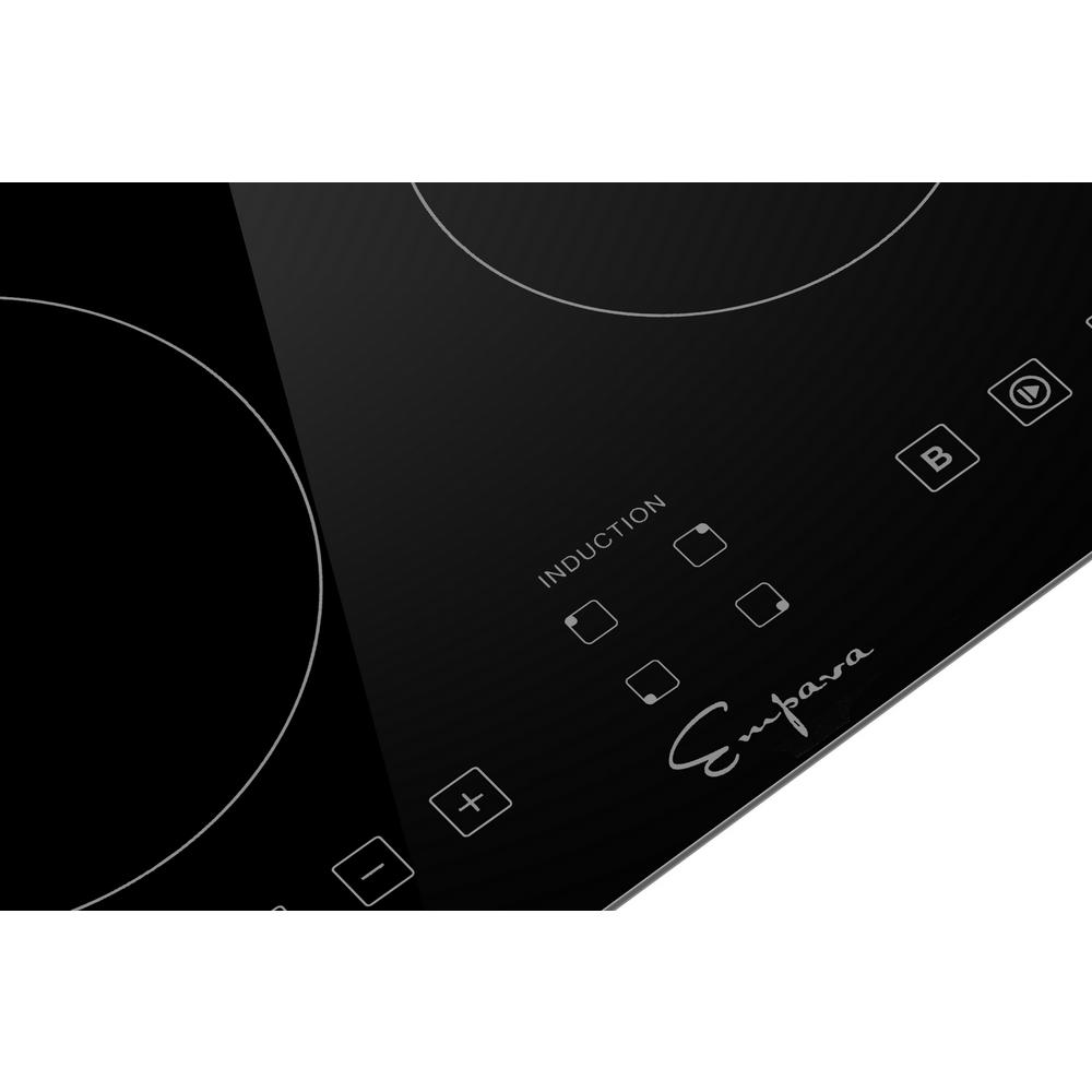 Black Empava IDCX30 30 Inch Electric Induction Cooktop Smooth Surface with 4 Burners 240V