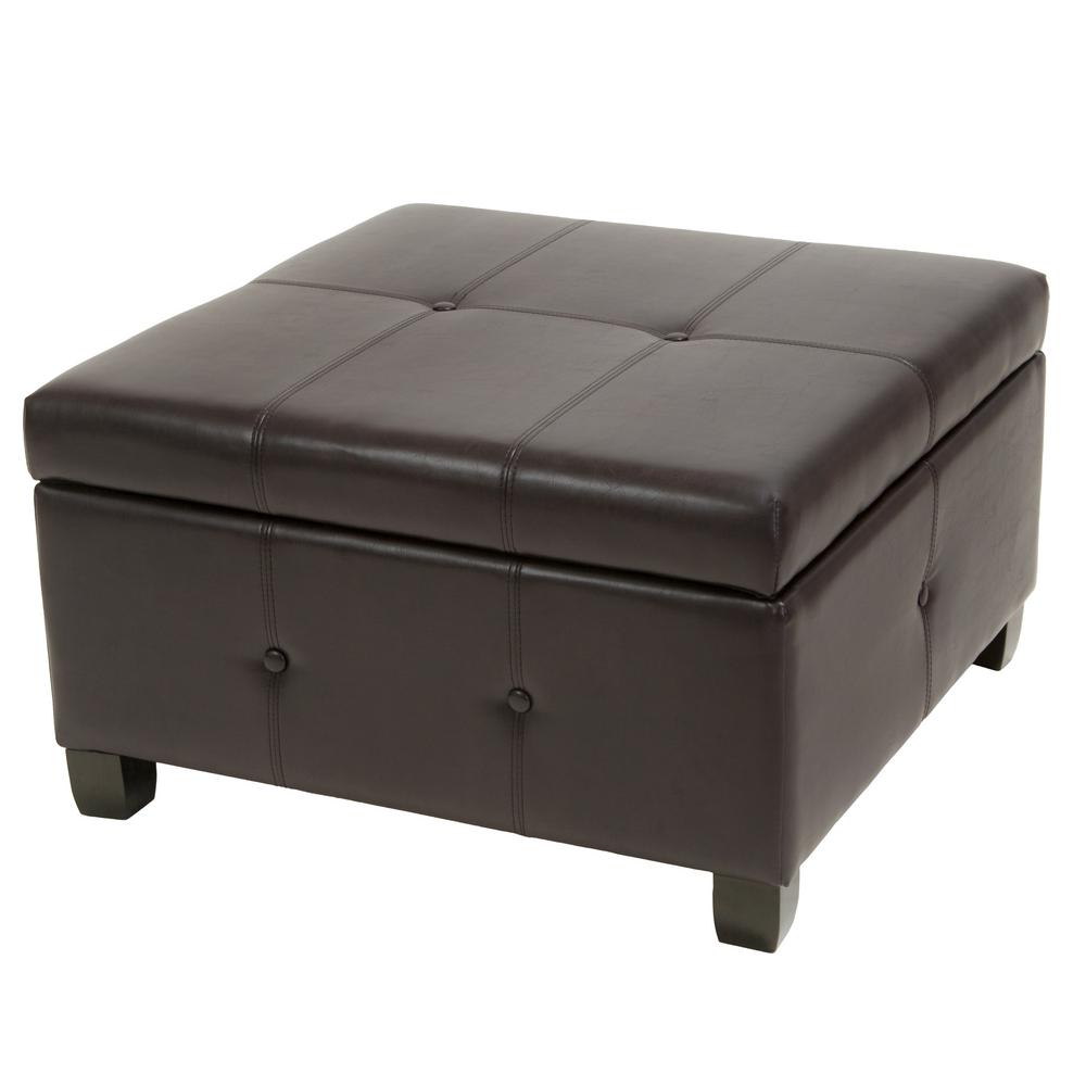 Le House Hudson Walnut Brown Bonded Leather Storage Le House Hudson Walnut Brown Bonded Leather Storage