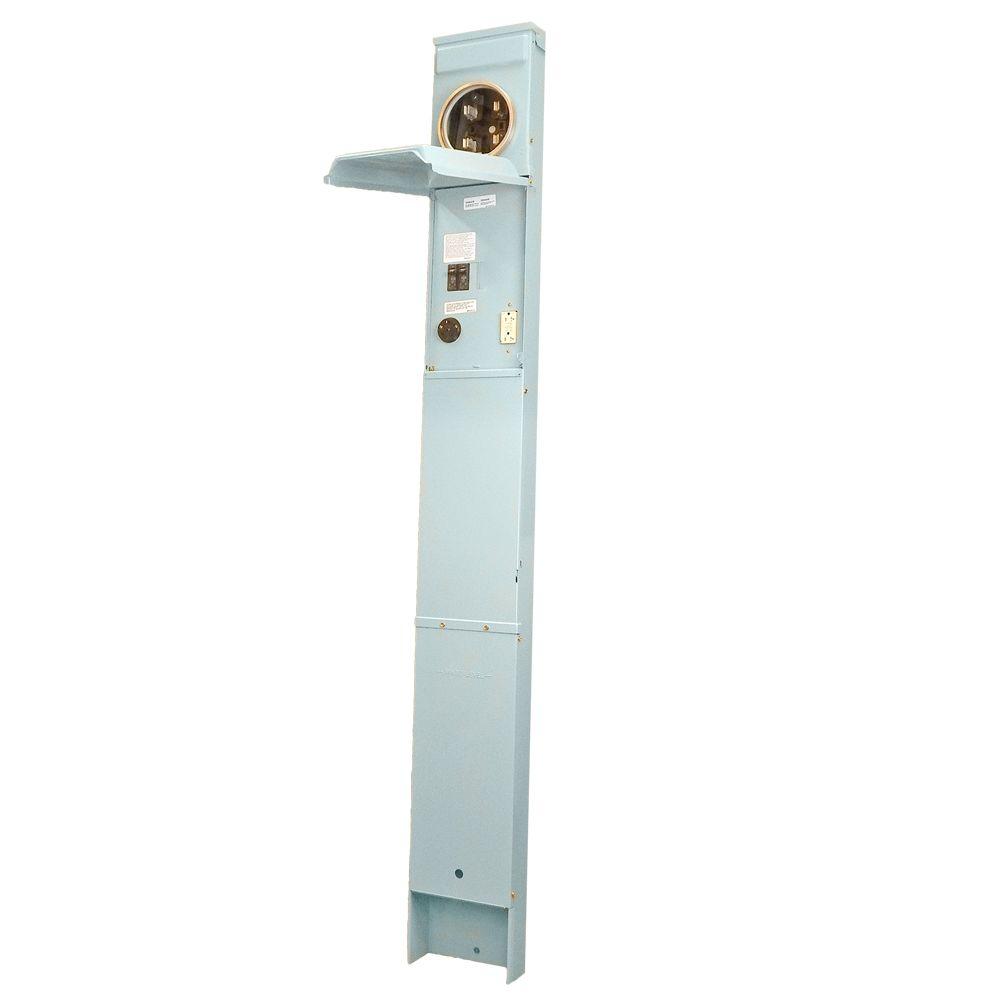 Rv Earth Burial Pedestal With 50 Amp And 30 Amp Rv Receptacles And A 20 Amp Gfci