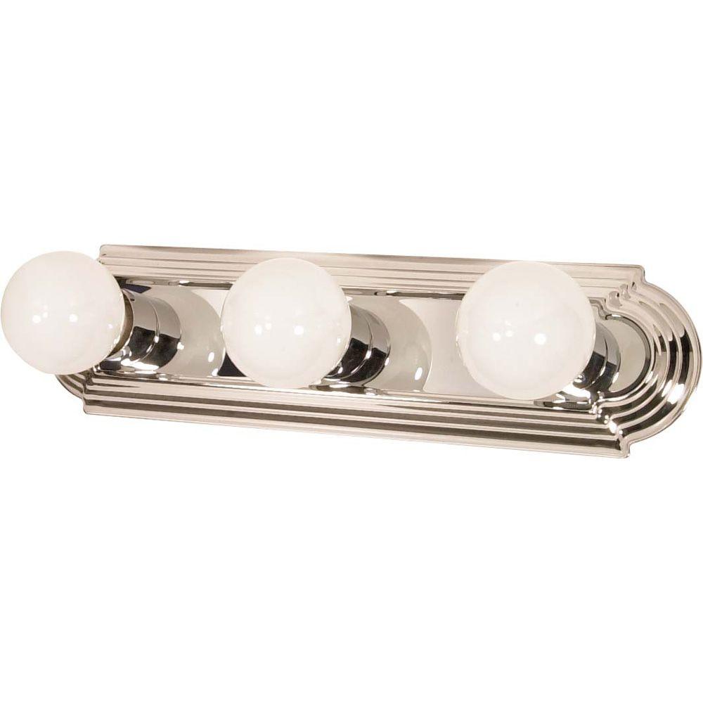 Glomar 3Light Polished Chrome Incandescent Wall Vanity LightHD296
