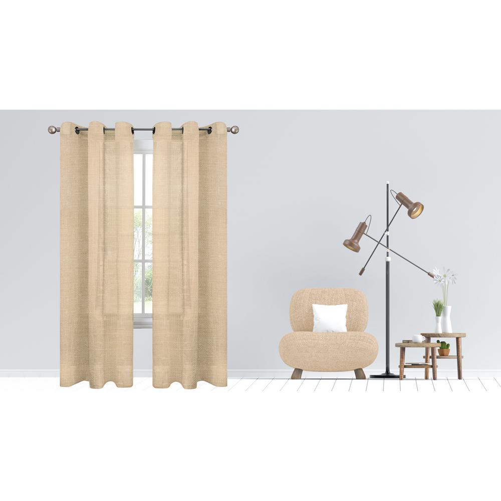 Dainty Home Hannah 38 In W X 84 In L Semi Sheer Grommet Window