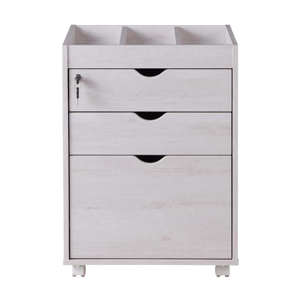 Furniture Of America Dune White Oak Mobile File Cabinet With Locking Drawers Idi 192521 The Home Depot