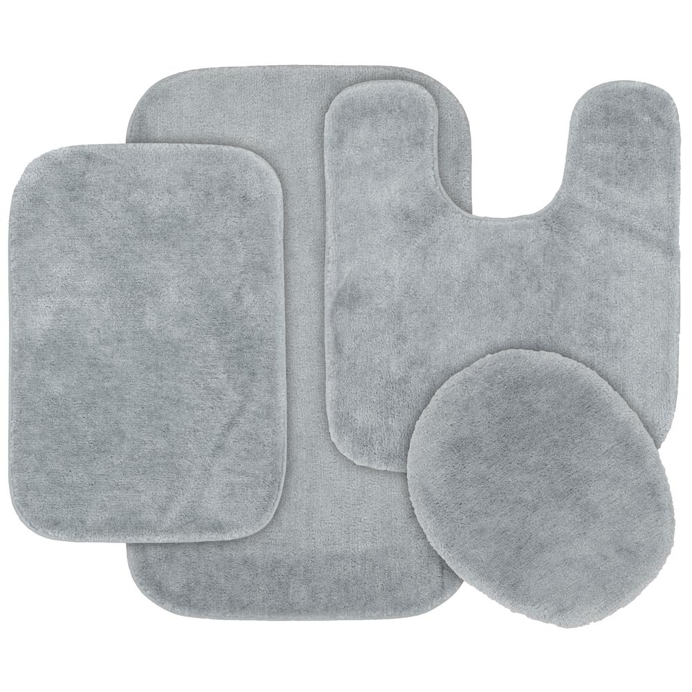 Garland Rug Traditional 4 Piece Washable Bathroom Set In Garland Rug Traditional 4 Piece Washable Bathroom Set In Platinum Gray