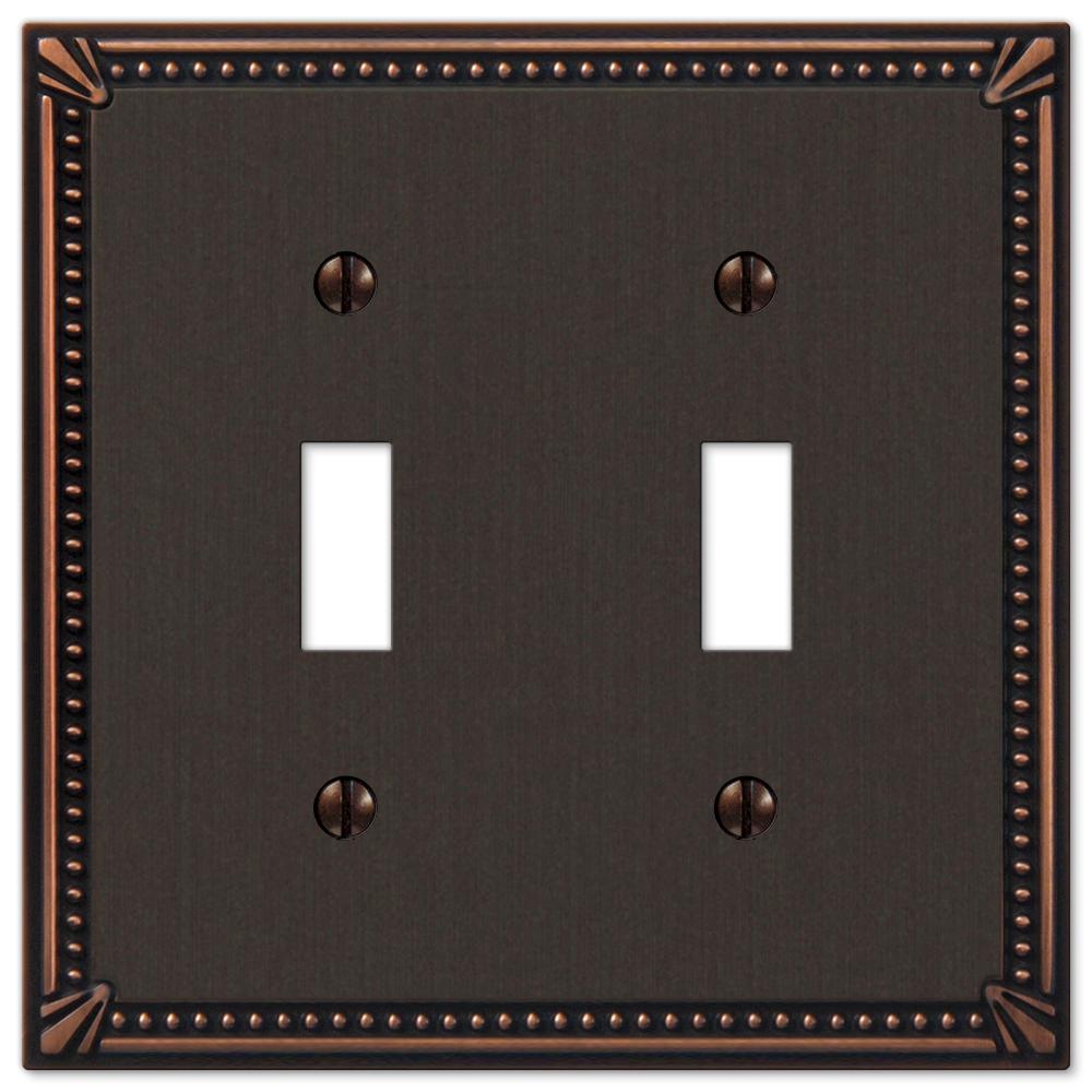 AMERELLE Bronze 2-Gang Toggle Wall Plate (1-Pack)-74TTDB - The Home Depot