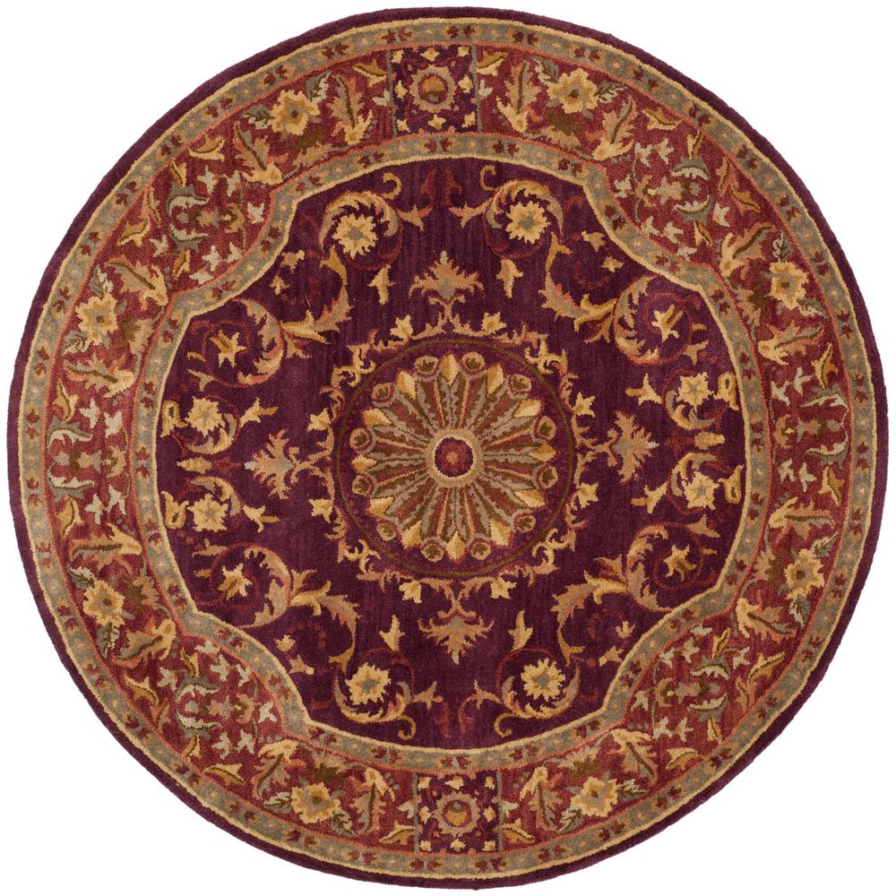 Safavieh Empire Burgundy 6 ft. x 6 ft. Round Area Rug-EM459B-6R - The ...