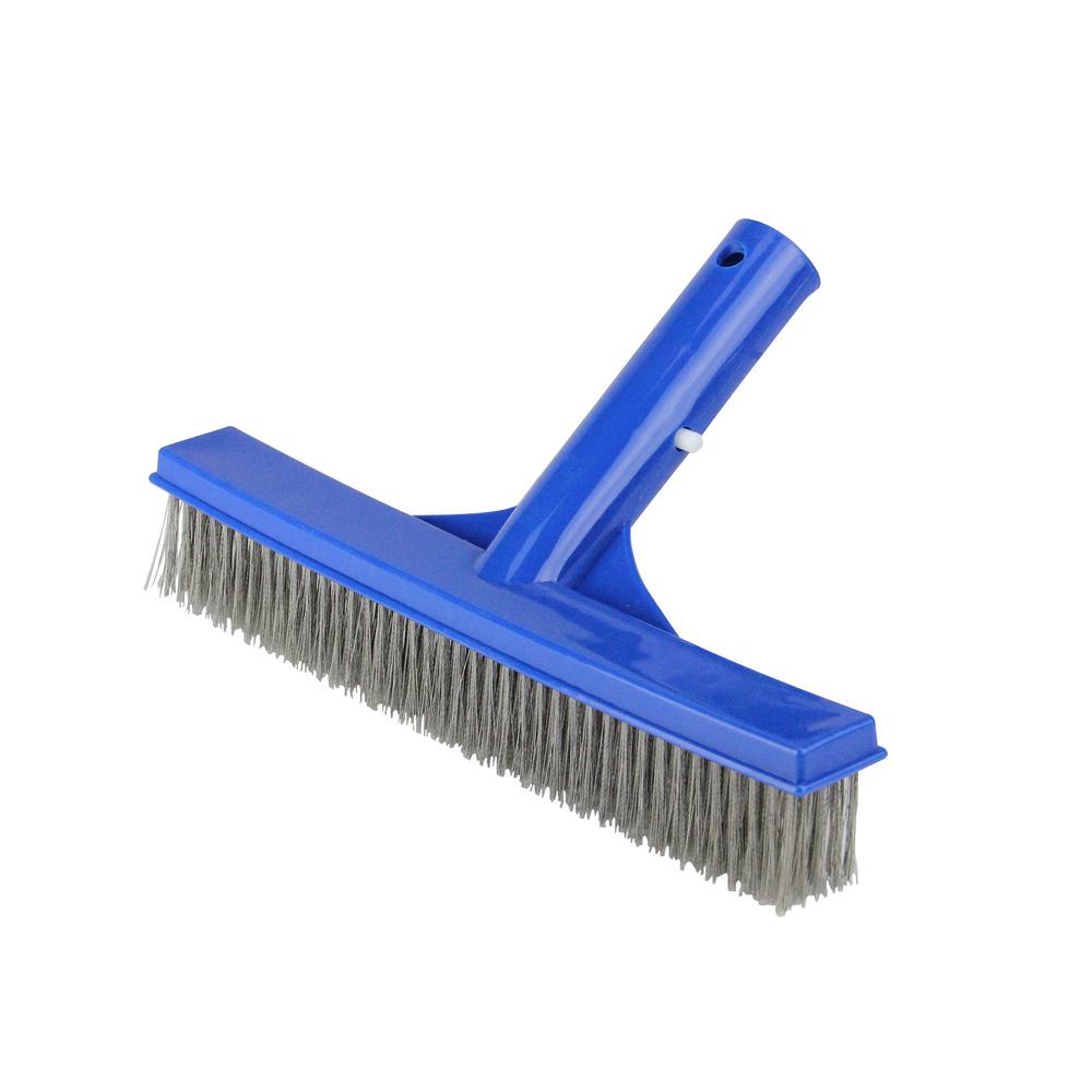 Pool Central 9.75 in. Blue Stainless Steel Algae Brush for Cement Pools