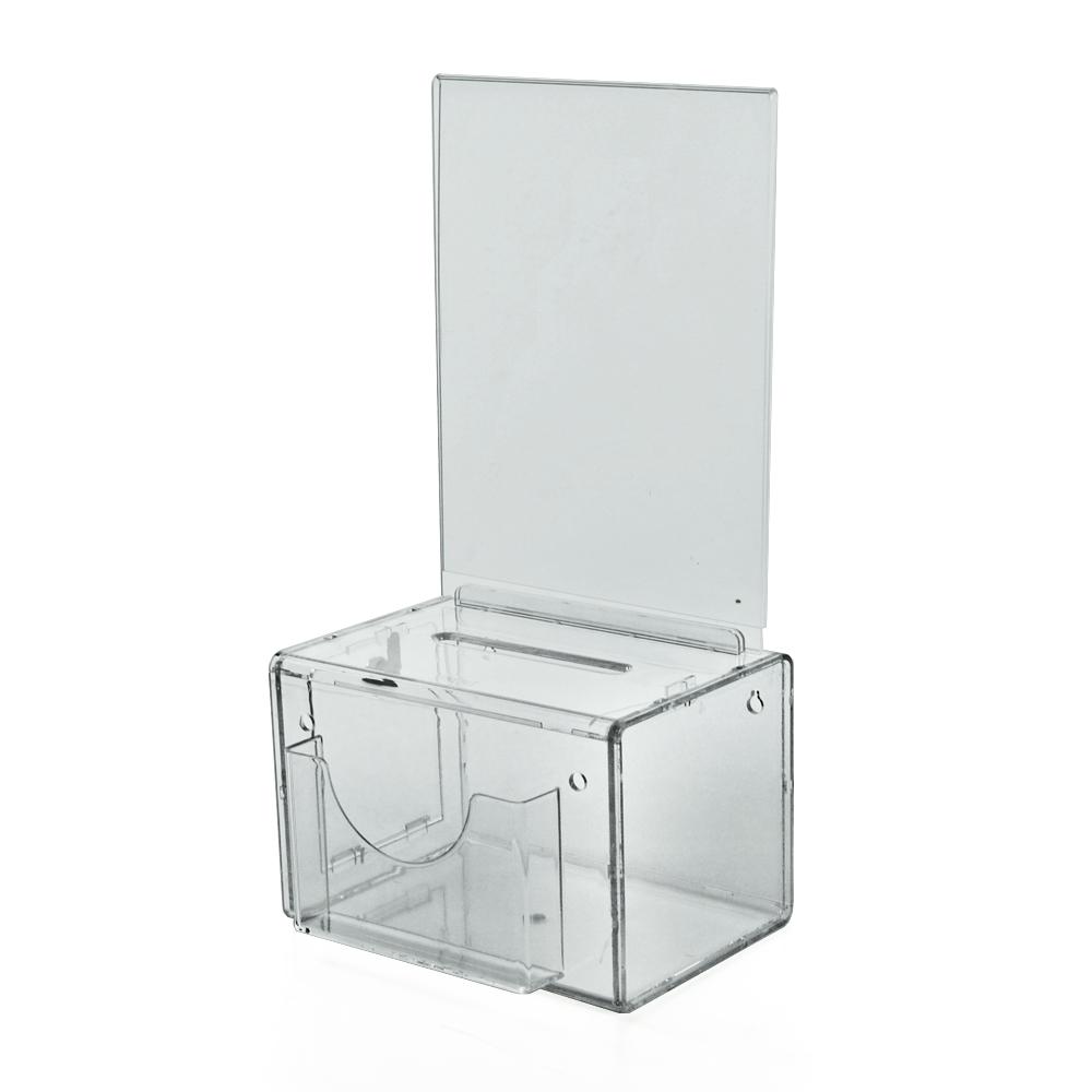 Azar Displays Large Acrylic Lottery Box with Lock and Key, Clear206388