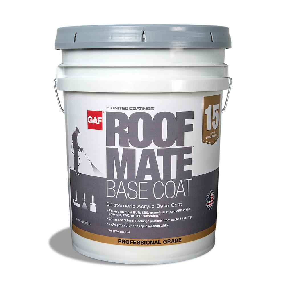 b&q coat paint base 5 Roof Base Gal. Light Mate Reflective Roof Coat GAF Gray